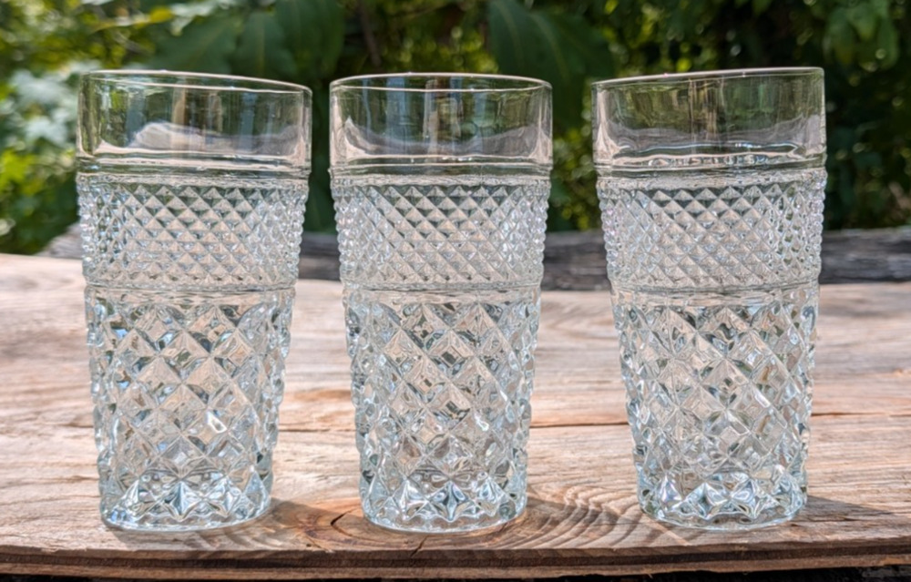 Anchor Hocking Wexford Iced Tea Glasses Flat Tumblers Set of 3